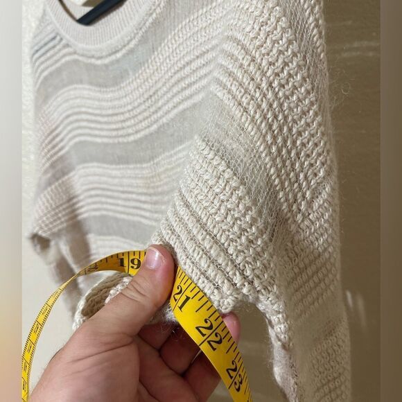 Brochu Walker Striped Cream and Gray Women's Sweater - Picture 4 of 5